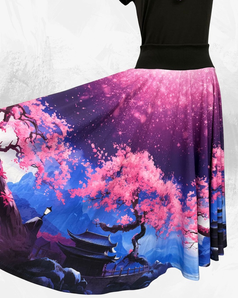 Dámská dlouhá kolová úpletová sukně,magnolie